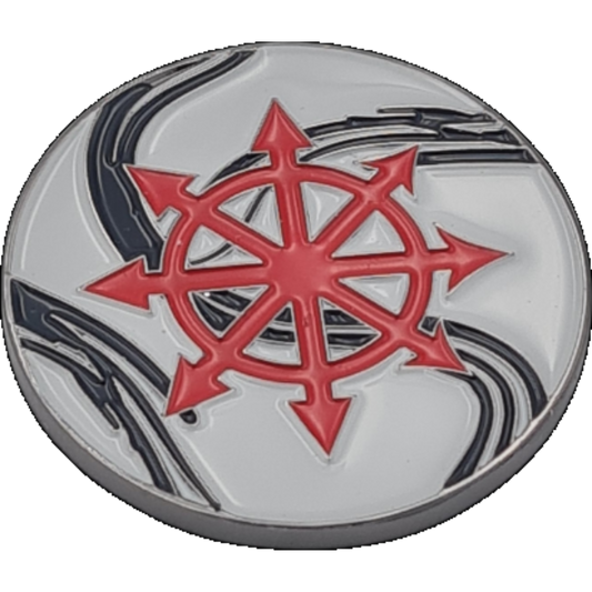 40mm Metal Coin - Marbled Chaos Star
