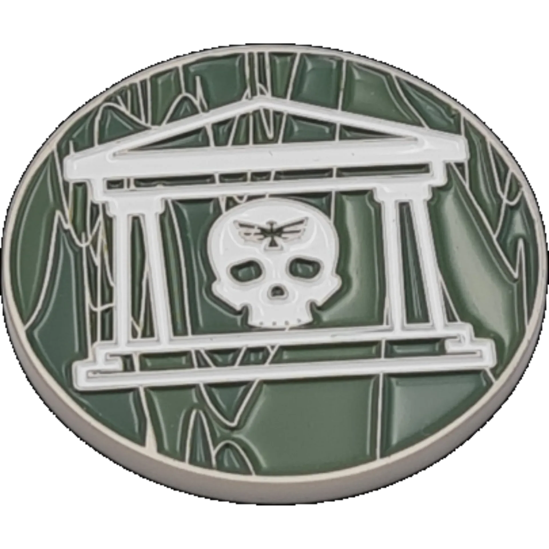 40mm Metal Coin - Military Gate - Green-Baron of Dice-Radaddel