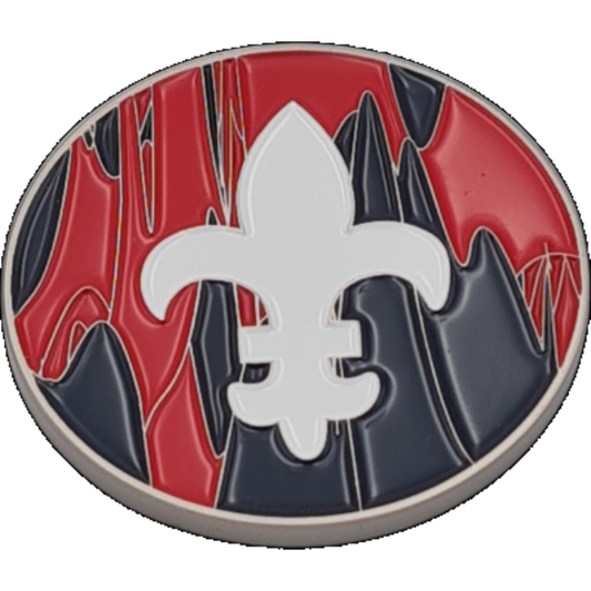 40mm Metal Coin - Fleur De Lis - Red