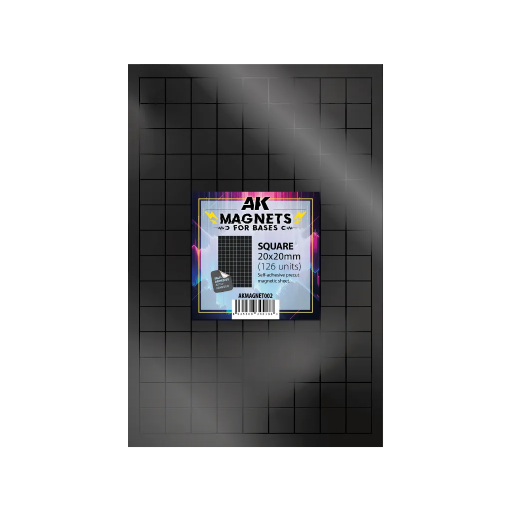 AK Vorgeschnittene Magnete - Quadrate 20 x 20mm-AK-Interactive-Radaddel