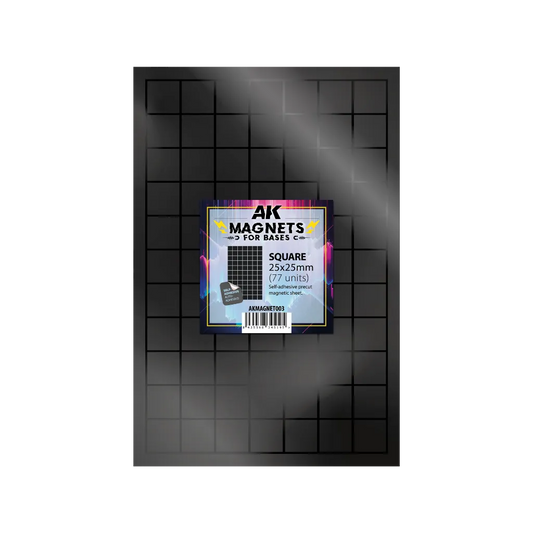 AK Vorgeschnittene Magnete - Quadrate 25 x 25mm-AK-Interactive-Radaddel