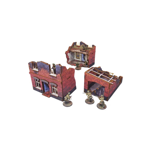Pre-painted WW2 Ostfront Stalingrad Small House with garage (3)-Micro Art Studio-Radaddel