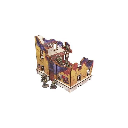 Pre-painted WW2 Ostfront Stalingrad School Right with 3rd floor (1)-Micro Art Studio-Radaddel