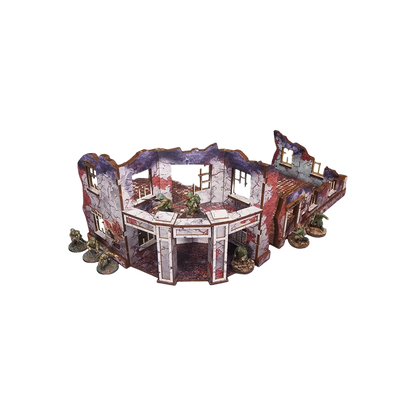 Pre-painted WW2 Ostfront Stalingrad Univermag Front with balcony (2)-Micro Art Studio-Radaddel