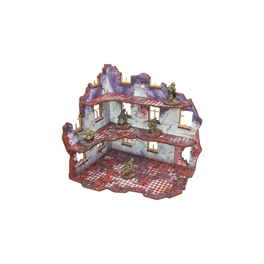 Pre-painted WW2 Ostfront Stalingrad Univermag Left with 3rd floor (1)-Micro Art Studio-Radaddel