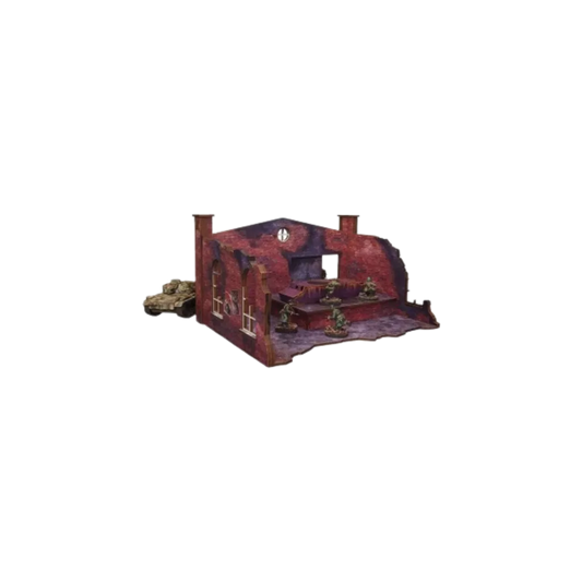 Pre-painted WW2 Ostfront Stalingrad Factory Back with ramp (1)-Micro Art Studio-Radaddel