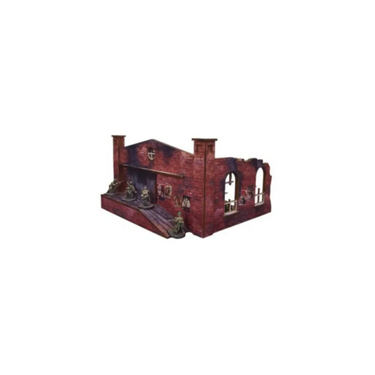 Pre-painted WW2 Ostfront Stalingrad Factory Back with ramp (1)-Micro Art Studio-Radaddel