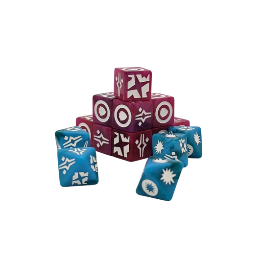 Alien Warrior - Pink/Blue Galactic Skirmish Dice - Set of 20-Baron of Dice-Radaddel
