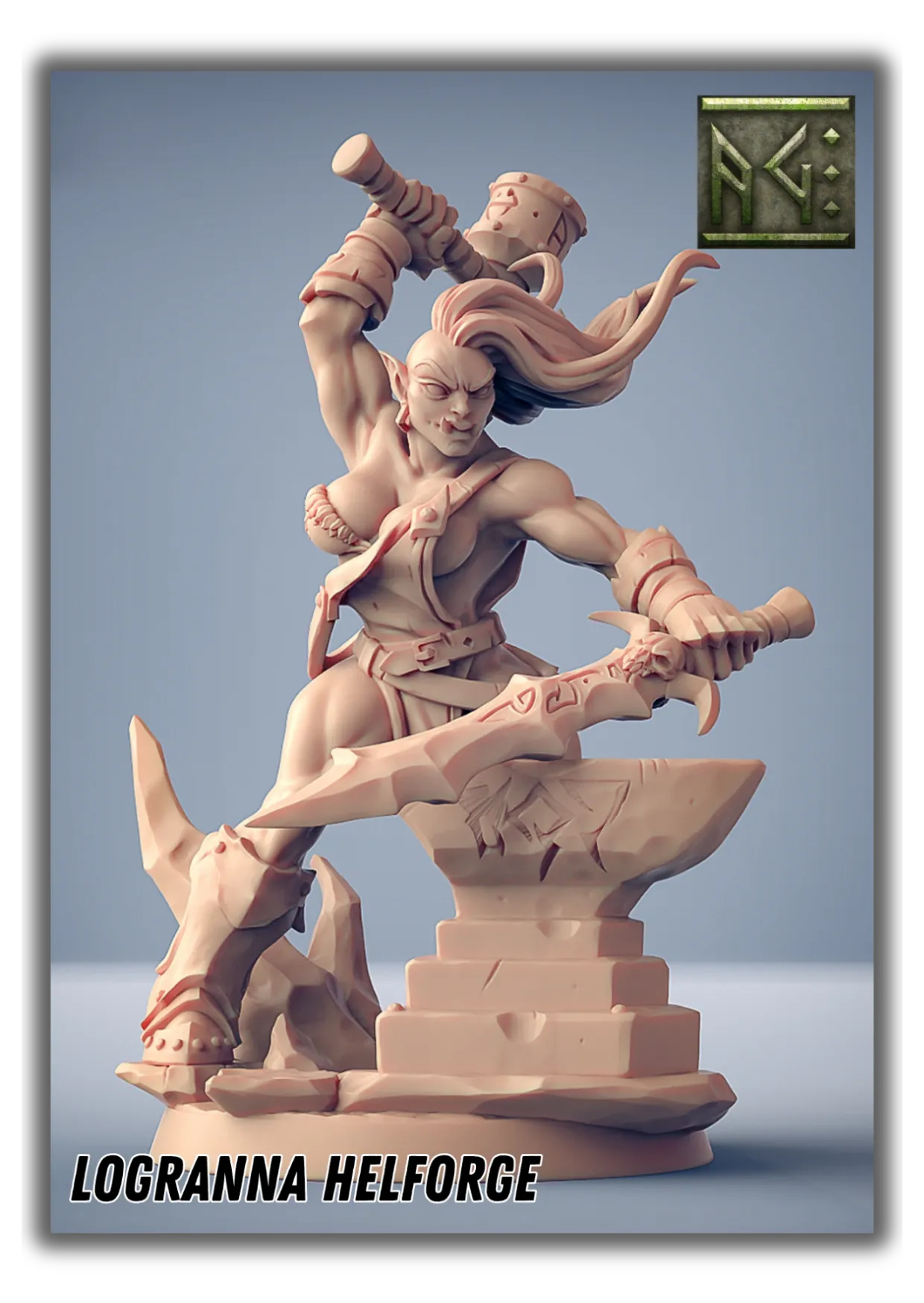 Logranna Helforge - Ork Schmiedin Pin Up-Pasch Spiele-Radaddel