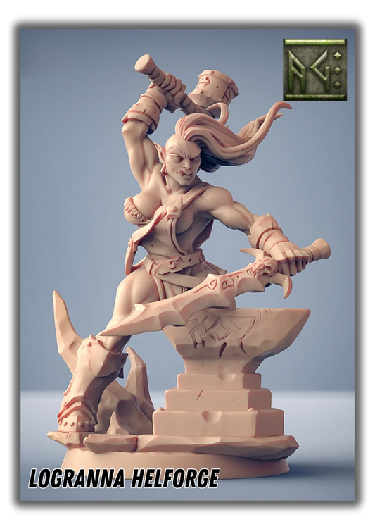 Logranna Helforge - Ork Schmiedin Pin Up-Pasch Spiele-Radaddel
