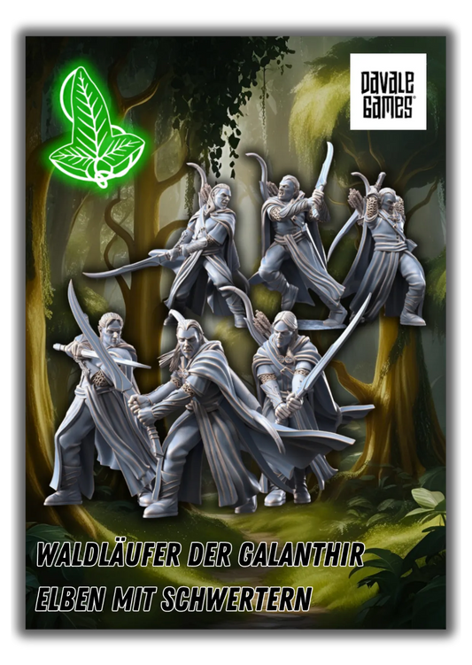 Waldläufer der Galanthir Elben mit Schwertern-Pasch Spiele-Radaddel