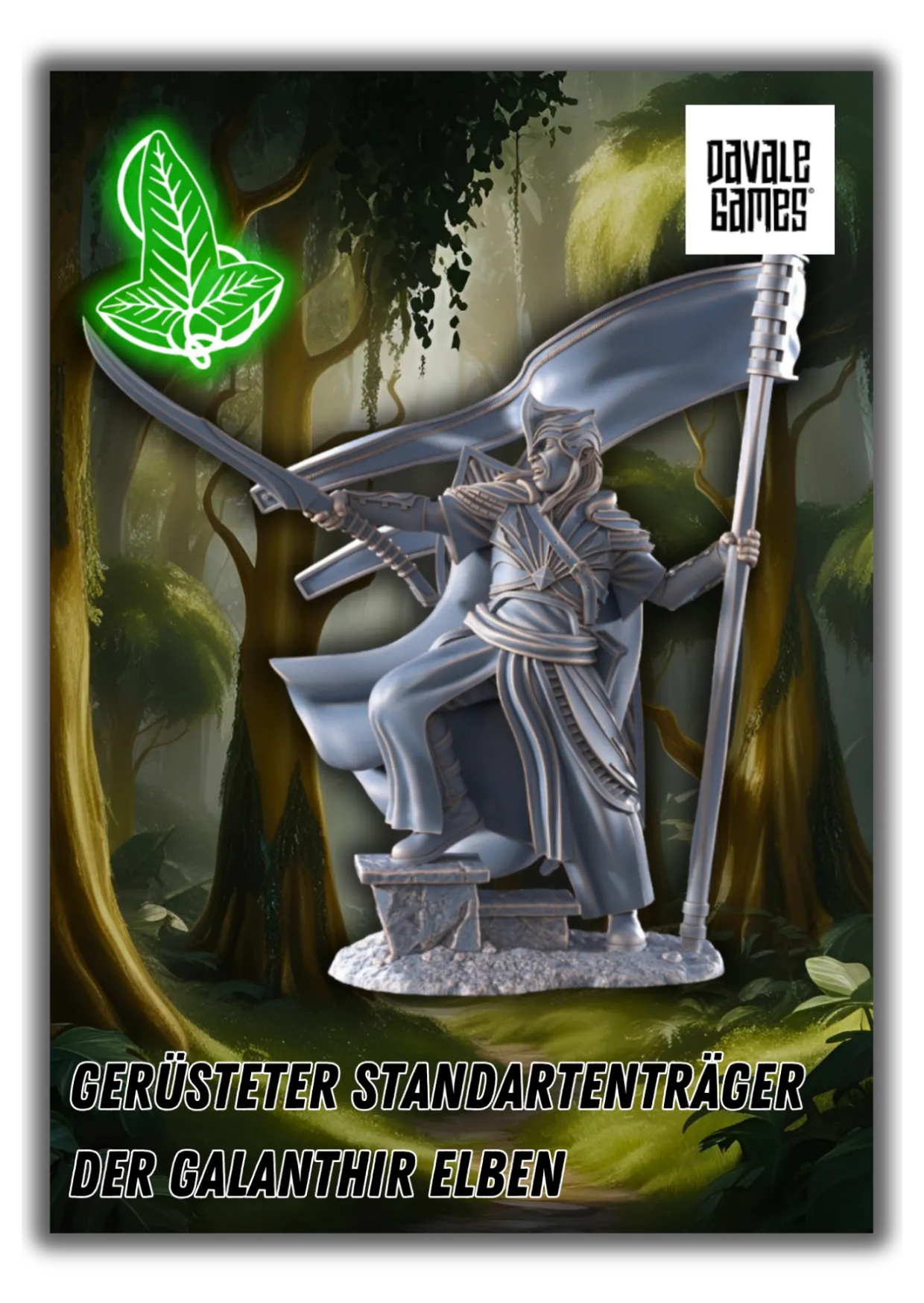 Gerüsteter Standartenträger der Galanthir Elben-Pasch Spiele-Radaddel
