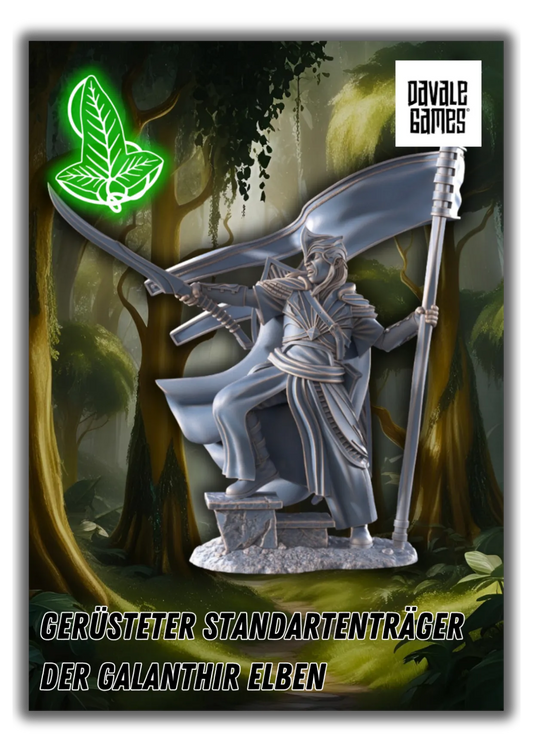 Gerüsteter Standartenträger der Galanthir Elben-Pasch Spiele-Radaddel
