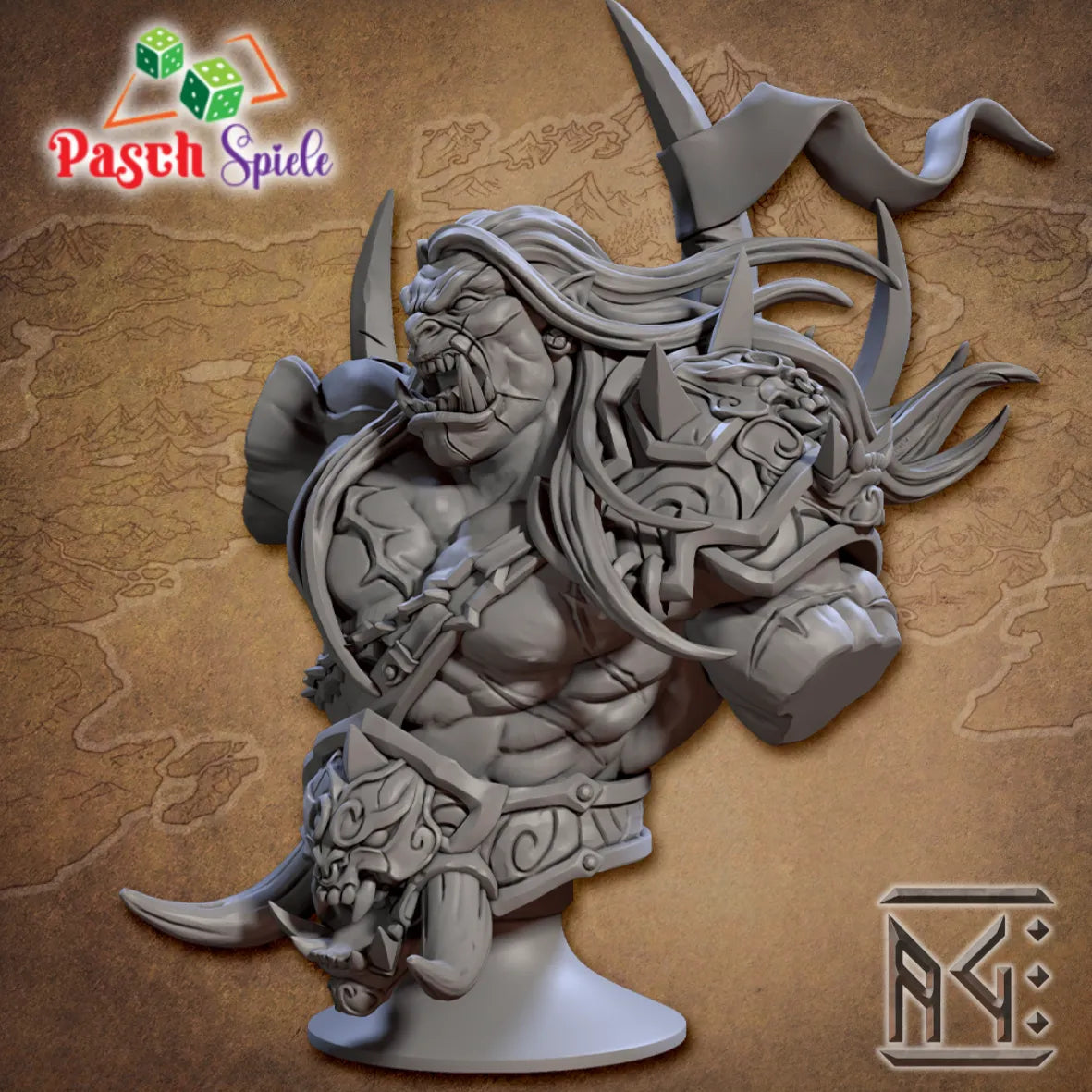 Fantasy Büste: Throgar the Chainbreaker - Blackcrag Orcs-Pasch Spiele-Radaddel