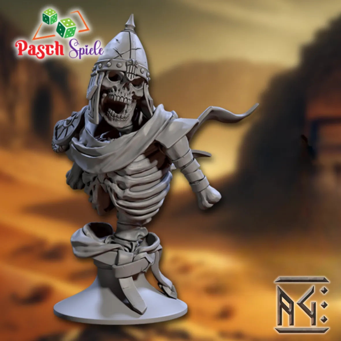 Fantasy Büste: Skeleton Helmet - Tombsworn Skeletons of Denmora-Pasch Spiele-Radaddel