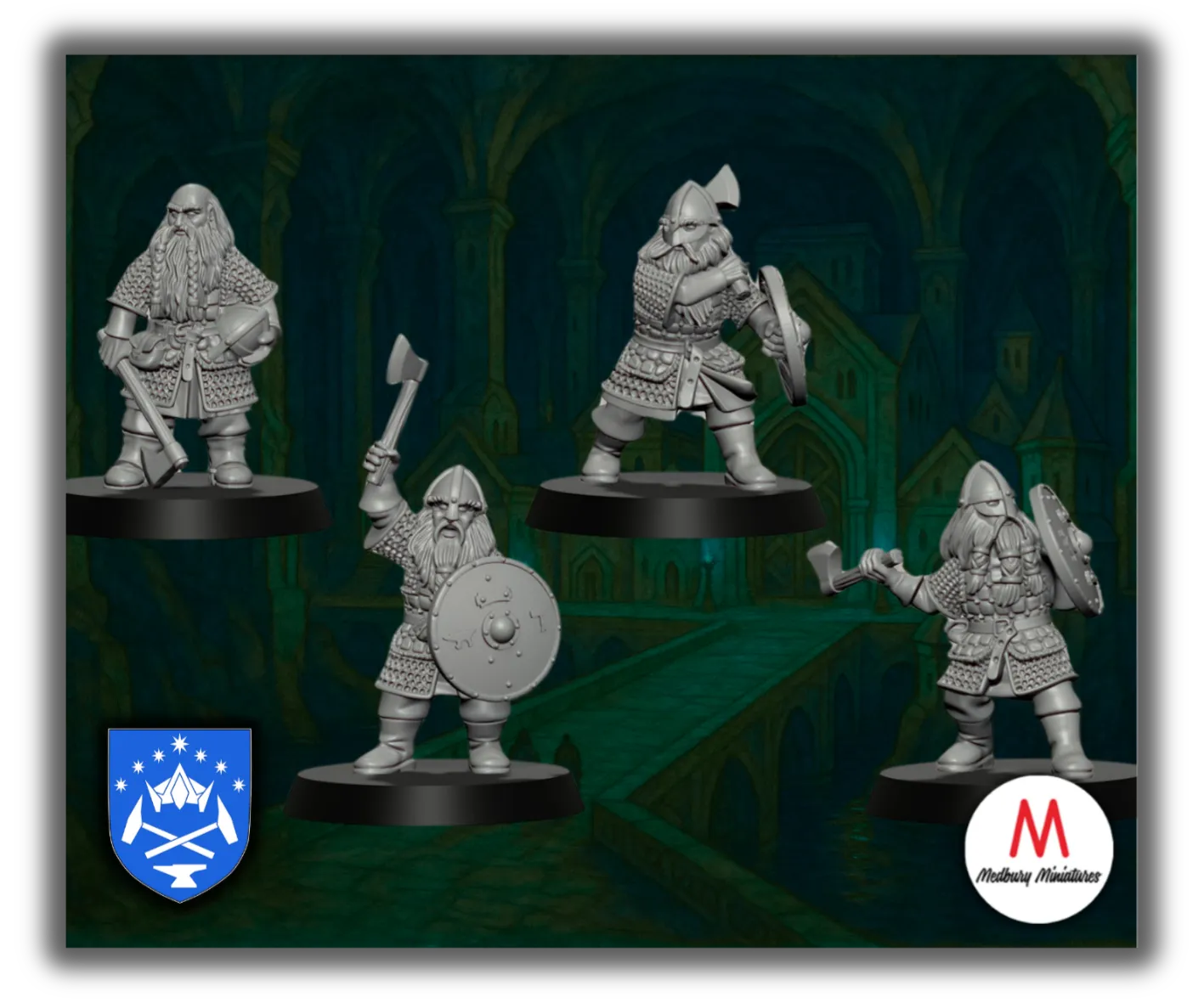 Dwarf Warriors with Axe and Shield-Pasch Spiele-Radaddel