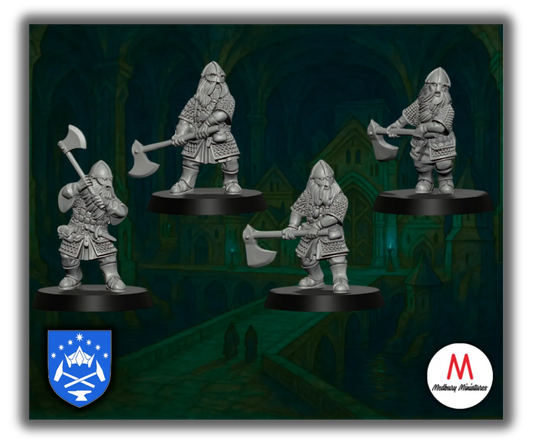 Dwarf Warriors with Two Handed Axes-Pasch Spiele-Radaddel
