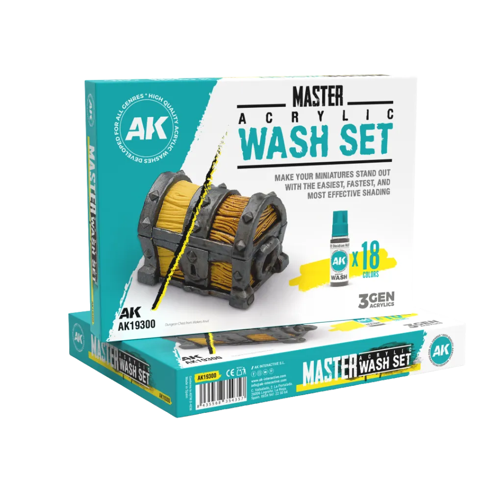 Master Acrylic Wash Set Full Range-AK-Interactive-Radaddel