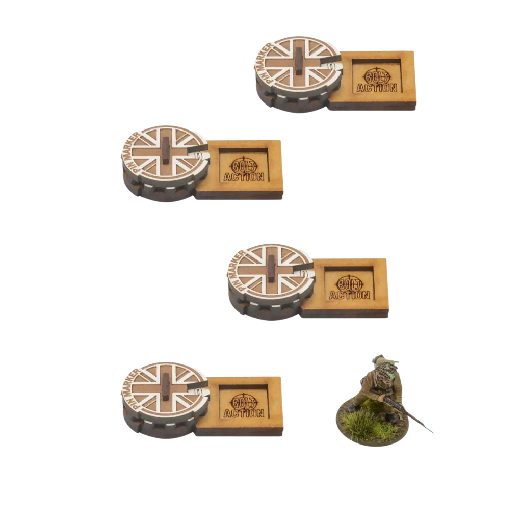 Bolt Action MDF Unit Pin Markers - Great Britain-Warlord Games-Radaddel