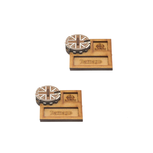 Bolt Action MDF Vehicle Pin Markers - Great Britain-Warlord Games-Radaddel