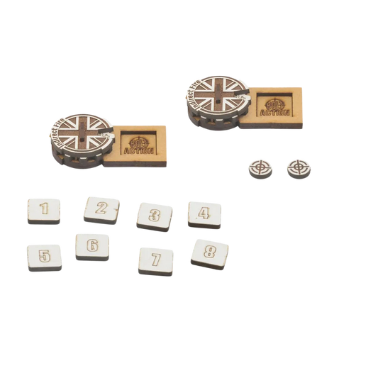 Bolt Action MDF Artillery Zeroing in Markers - Great Britain-Warlord Games-Radaddel