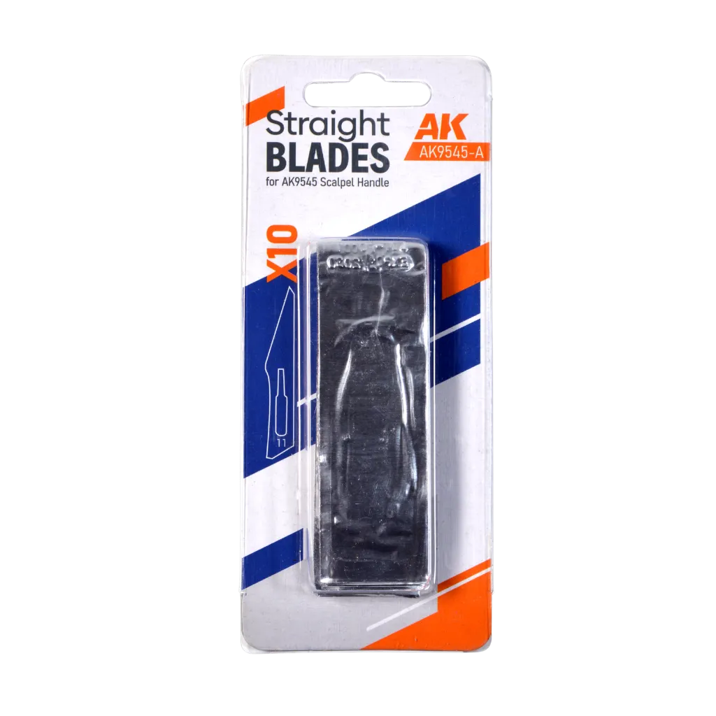 Straight Blades for Scalpel Handle AK9545 (10 pcs.)-AK-Interactive-Radaddel