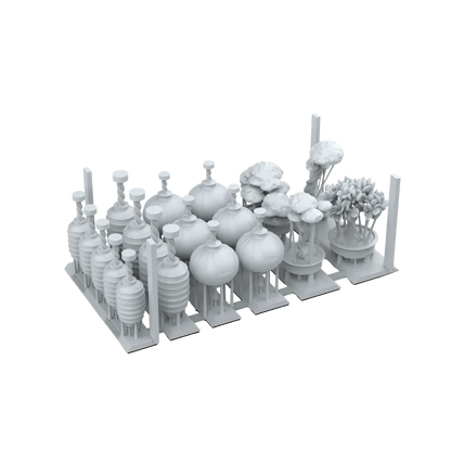 Japanese Lamps & Bonsai - Basing Bits (19 Teile)-AK-Interactive-Radaddel
