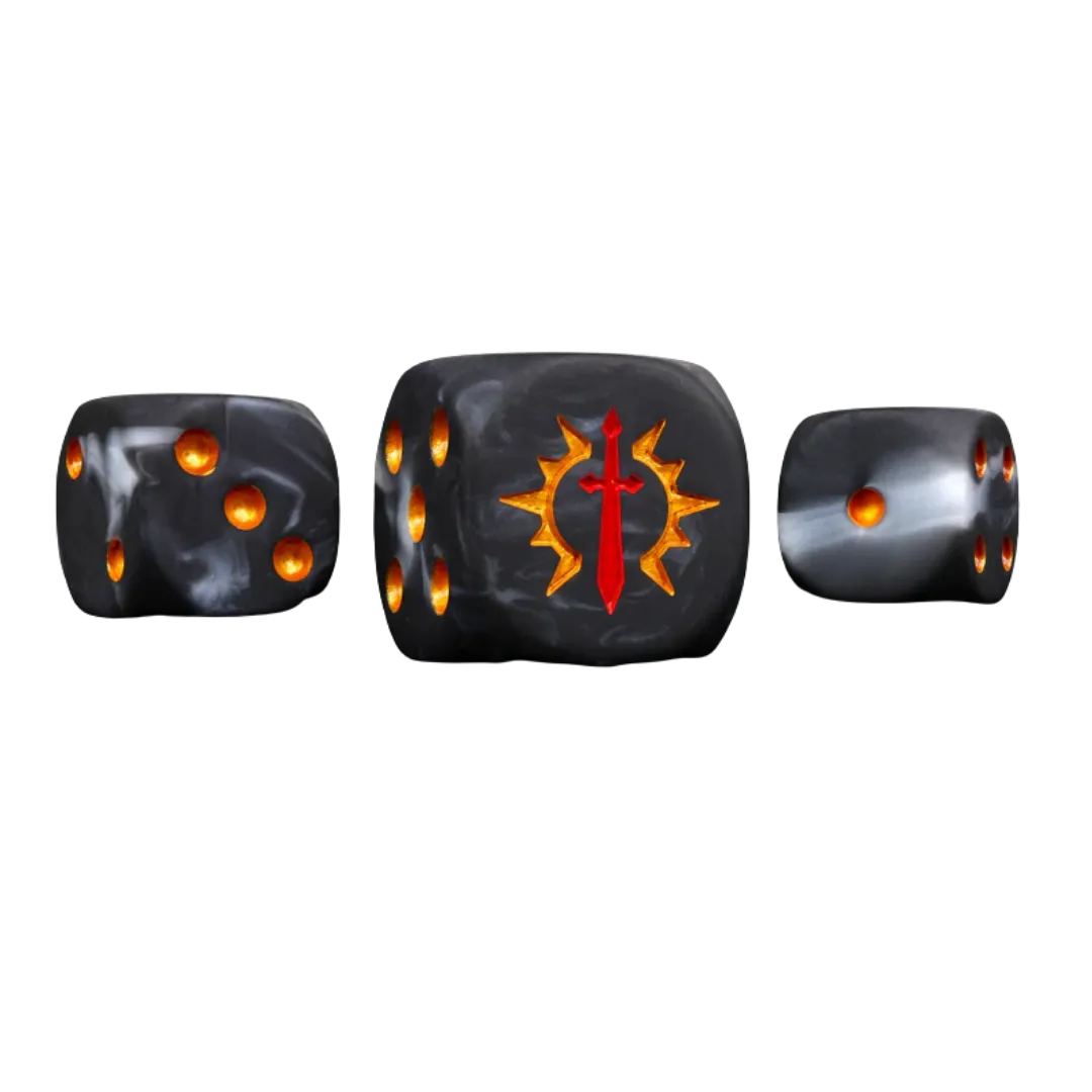 Consecrated Blades Dice - Black 16mm Round (25 Stück)-Baron of Dice-Radaddel