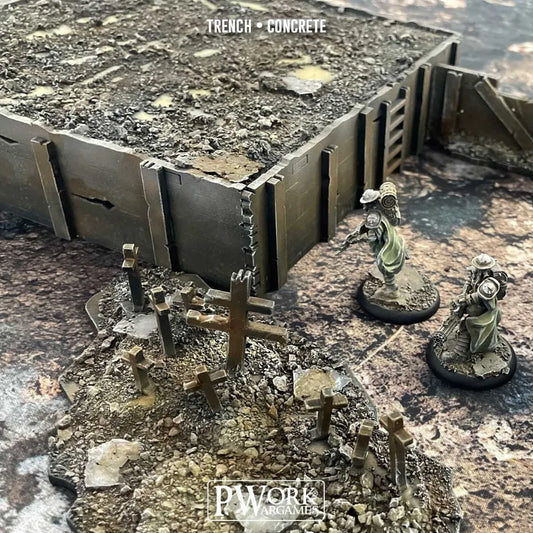 MDF Terrain Trench Concrete-PWork Wargames-Radaddel