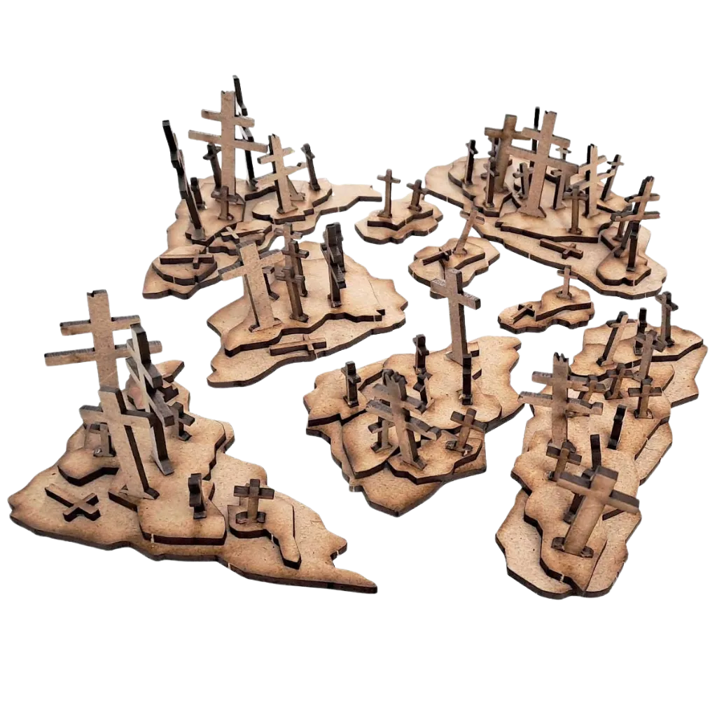 MDF Terrain Trench Crosses-PWork Wargames-Radaddel