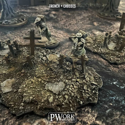 MDF Terrain Trench Crosses-PWork Wargames-Radaddel