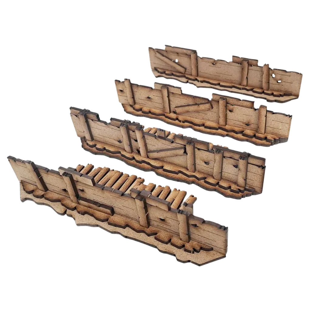 MDF Terrain Trench Barricades-PWork Wargames-Radaddel