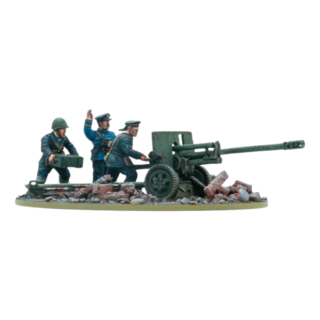 Soviet Naval Brigade ZiS-3 DIvisional gun with Soviet Naval-Warlord Games-Radaddel