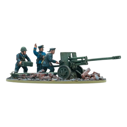 Soviet Naval Brigade ZiS-3 DIvisional gun with Soviet Naval-Warlord Games-Radaddel