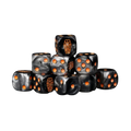 Day of the Dead Orange Coffin Dice 16mm Round (25 Stück)