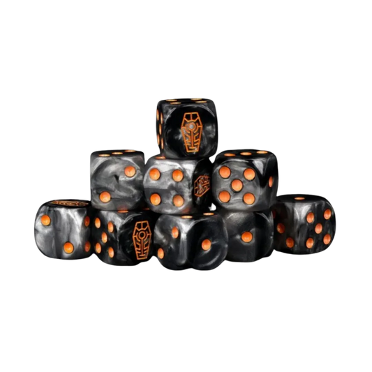 Day of the Dead Orange Coffin Dice 16mm Round (25 Stück)