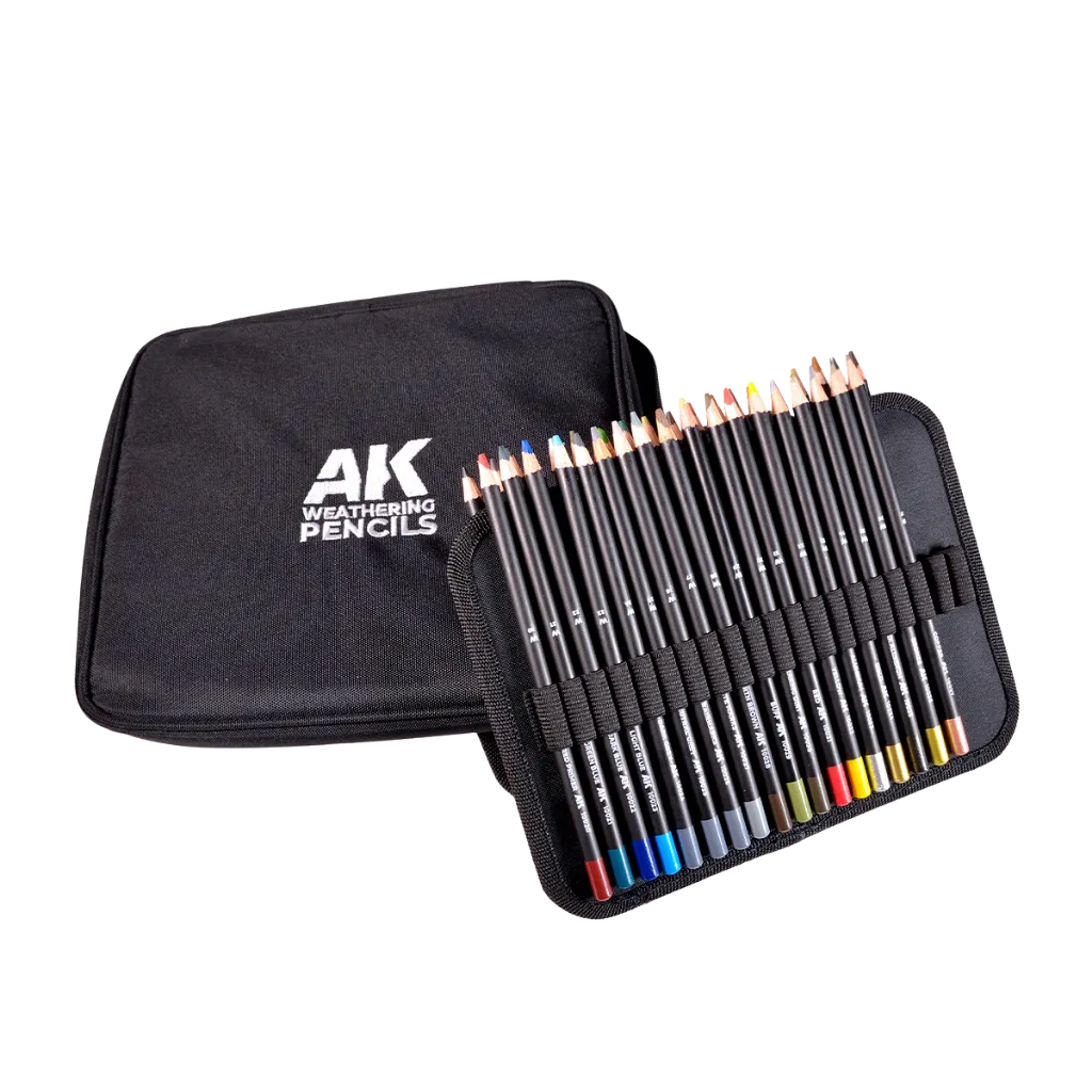 Weathering Pencils Cloth Case with a Zipper - Full Range-AK-Interactive-Radaddel