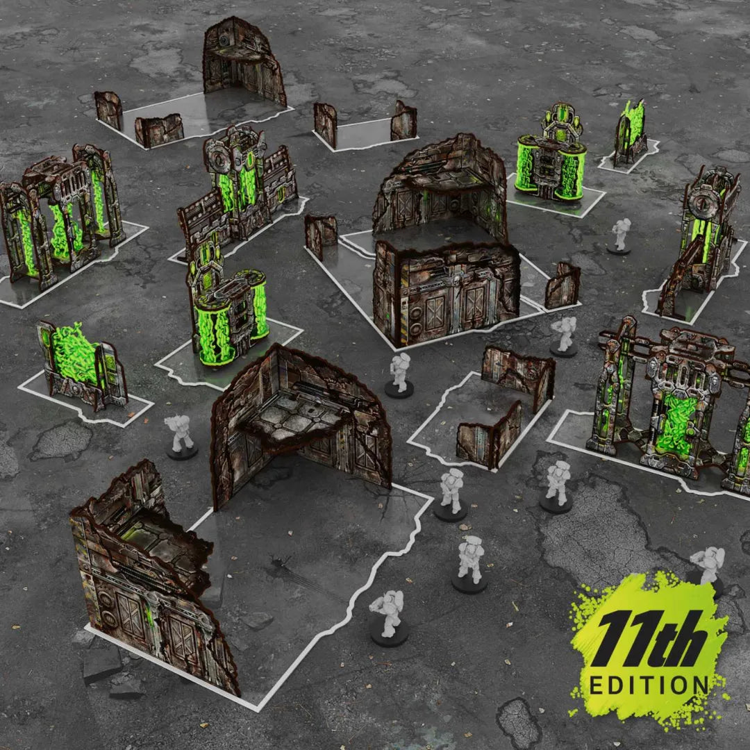 Vorbemaltes faltbares Geländeset 11. Edition 40k-Greenstuff World-Radaddel