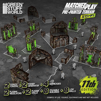Vorbemaltes faltbares Geländeset 11. Edition 40k-Greenstuff World-Radaddel