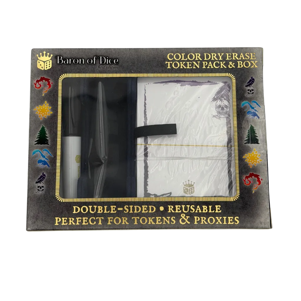 Color Dry Erase Token Box Set Black