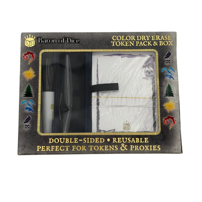 Color Dry Erase Token Box Set Black