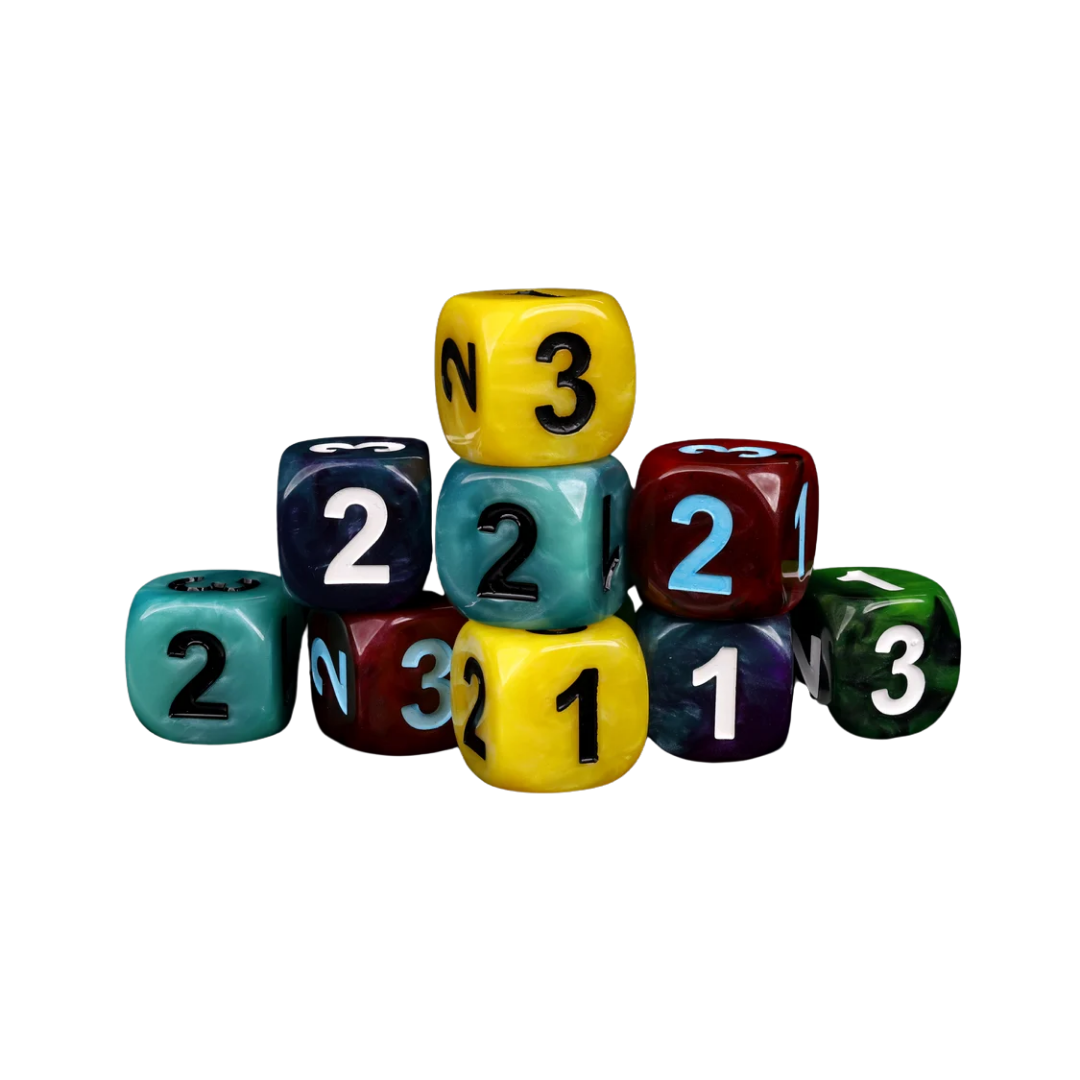 D3, Six Sided - White (10 Stück)