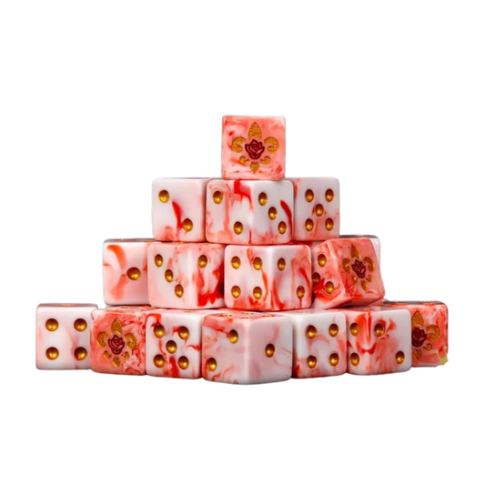 Fleur De Lis, Bloody Rose Dice 16mm Square (25 Stück)-Baron of Dice-Radaddel