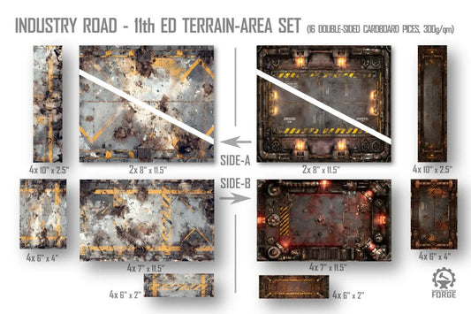 11. Edition - Terrain Area Footprints - Cardboard | Tournament Ready | Compatible with New 40K Edition Terrain Rules | Full Set-German Major Series Shop-Radaddel