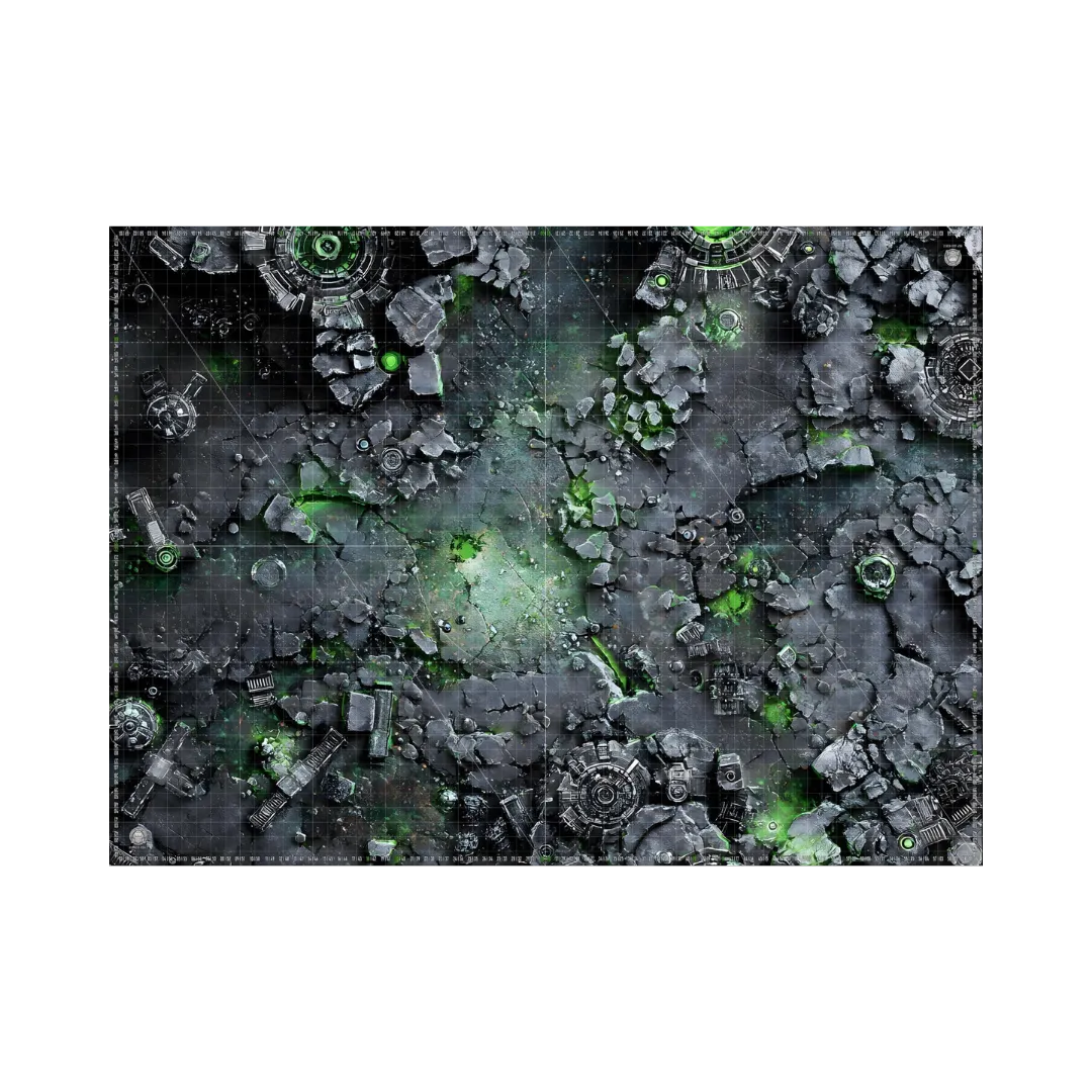 Gaming Mat Neoprene 60x44 - Tomb World with Deployment Zones and Grid-GMS Forge-Radaddel