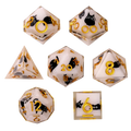 Snowy Neko Liquid Core RPG Dice Set (7 Stück)-Baron of Dice-Radaddel